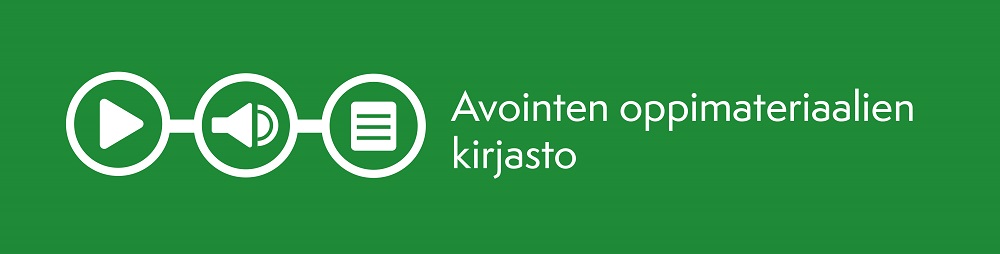Avoimien oppimateriaalien kirjaston logo.