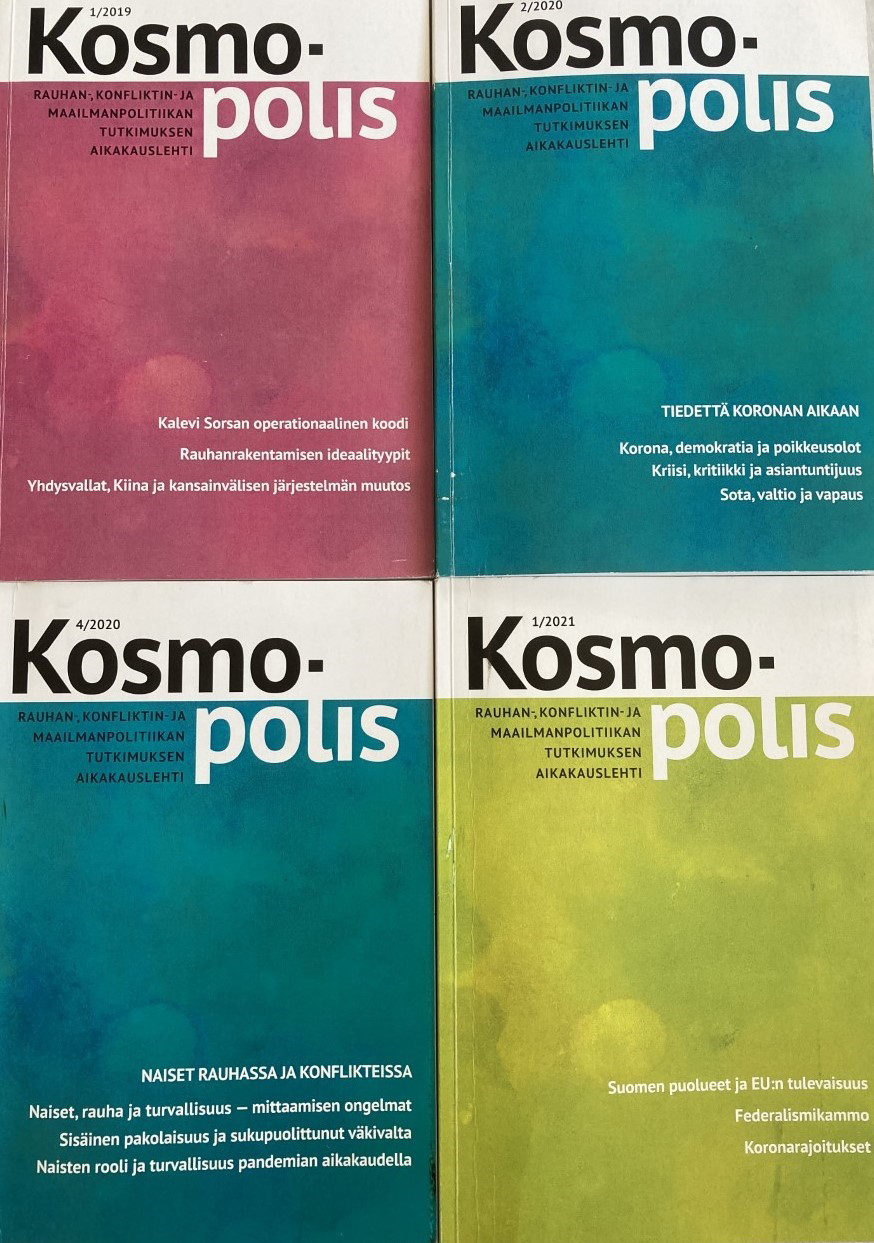 Kosmopolis-lehden eri numeroiden kansikuvia.