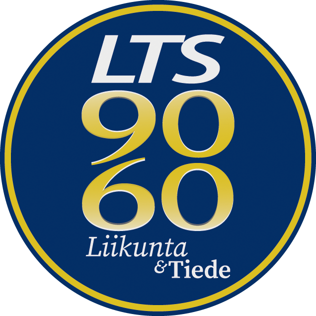 Text "LTS 90, 60 Liikunta ja Tiede".