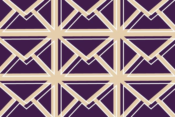 Piirrettyjä kirjekuoria.