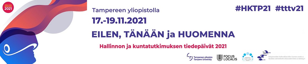 Hallinnon ja kuntatutkimuksen tiedepäivät 2021 -banneri.